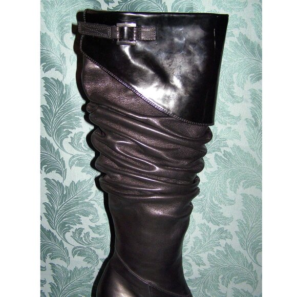 🔥 NEW size 8.5-9/39 Giorgio Nevi Black Leather Boots Knee High - Picture 5 of 13